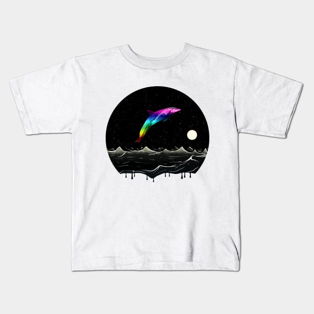 Night Swimming Kids T-Shirt by mrspaceman